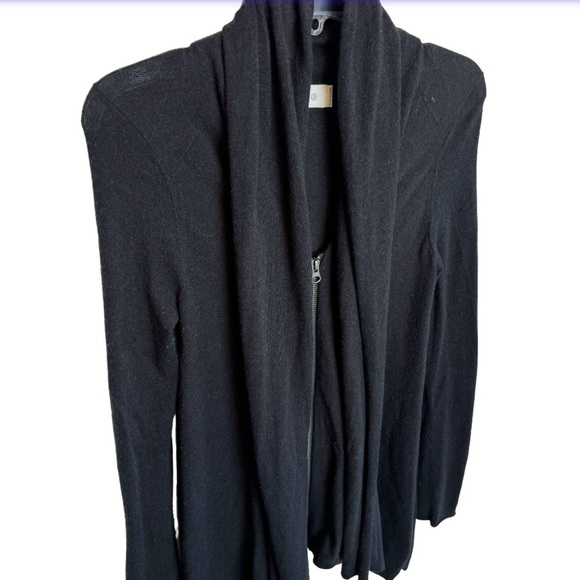 Anthropologie Laurie B. Black Cardigan Hidden Zipper Size Small - Picture 6 of 10